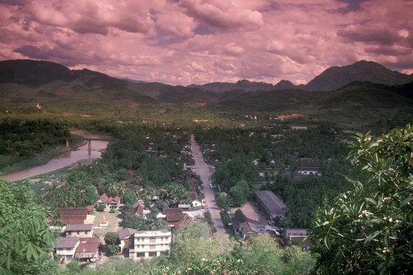 Paisagem Cidade Luang Prabang Lao Norte Lao Lao Champasak Julho — Fotografia de Stock