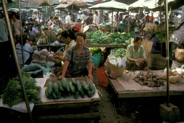 Targ Spożywczy Miasto Pakse Prowincji Champasak Lao Południu Lao Lao — Zdjęcie stockowe