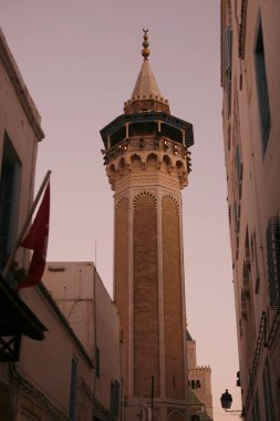 Tunus 'un kuzeyindeki Medine' deki Youssef Dey Camii Kuzey Afrika, Tunus, Sidi Bou Sair, Mart 2009