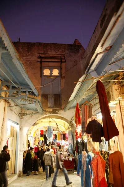 Marketstreet Souq Market Bazaar Old City Tunis North Africa Tunisia — Foto Stock