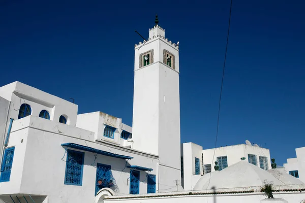 2009年3月在突尼斯北部突尼斯市附近的Sidi Bou Said古城的Sidi Bou Said清真寺 突尼斯 Sidi Bou Said — 图库照片