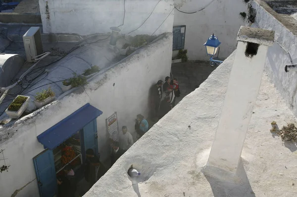 Egy Sikátor Régi Város Sidi Bou Said Közelében Város Tunisz — Stock Fotó