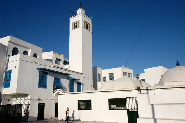 2009年3月在突尼斯北部突尼斯市附近的Sidi Bou Said古城的Sidi Bou Said清真寺 突尼斯 Sidi Bou Said — 图库照片