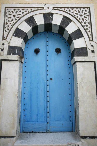 Une Porte Traditionnelle Dans Une Ruelle Vieille Ville Sidi Bou — Photo