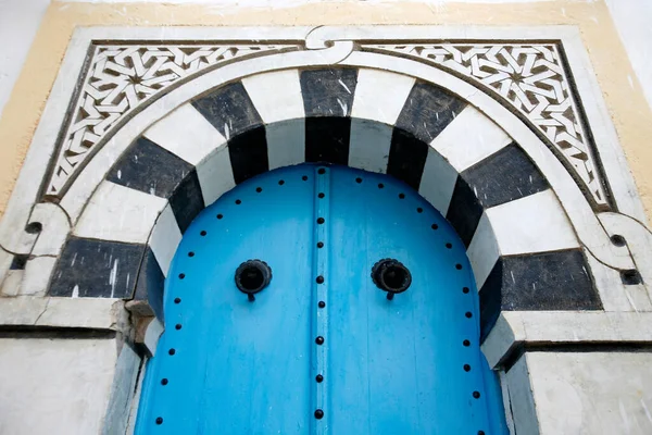 Traditional Door Alley Old Town Sidi Bou Said City Tunis — Stock Photo, Image