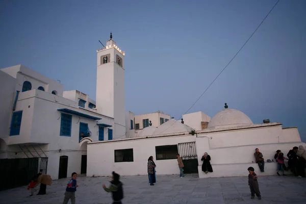 2009年3月在突尼斯北部突尼斯市附近的Sidi Bou Said古城的Sidi Bou Said清真寺 突尼斯 Sidi Bou Sair — 图库照片