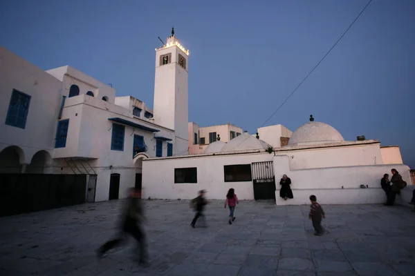 2009年3月在突尼斯北部突尼斯市附近的Sidi Bou Said古城的Sidi Bou Said清真寺 突尼斯 Sidi Bou Sair — 图库照片