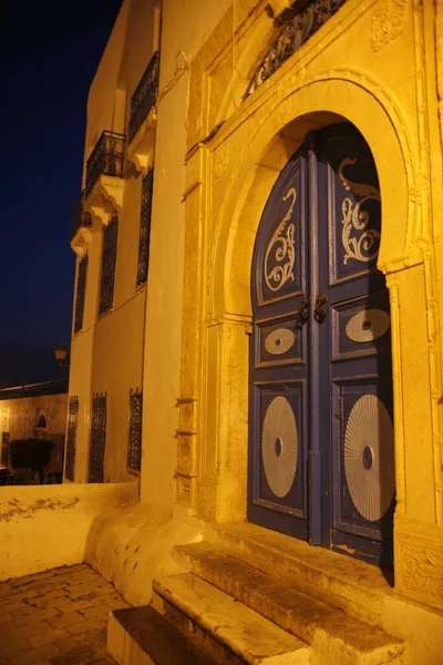 Une Ruelle Dans Vieille Ville Sidi Bou Saïd Près Ville — Photo