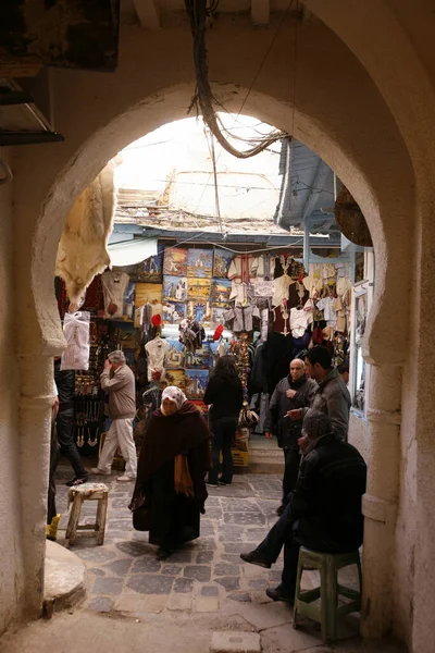 Ett Bageri Med Limpa Marknadsgata Souq Market Eller Basaren Tunis — Stockfoto