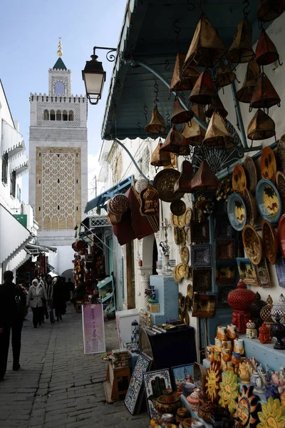 Mesquita Zitouna Zaytuna Medina Cidade Velha Túnis Norte Tunísia Norte — Fotografia de Stock