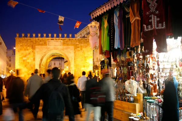 Tunus Kuzeyinde Tunus Kuzeyinde Yer Alan Place Kasbah Daki Pazar — Stok fotoğraf