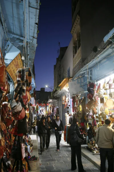 Marketstreet Souq Market Bazaar Old City Tunis North Tunisia North — Fotografia de Stock