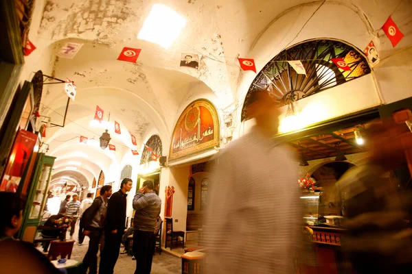 Uma Casa Chá Cafeteria Souq Mercado Bazar Cidade Velha Túnis — Fotografia de Stock