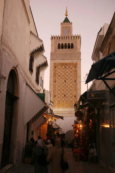 Moschea Zitouna Zaytuna Nella Medina Della Città Vecchia Tunisi Nel — Foto Stock