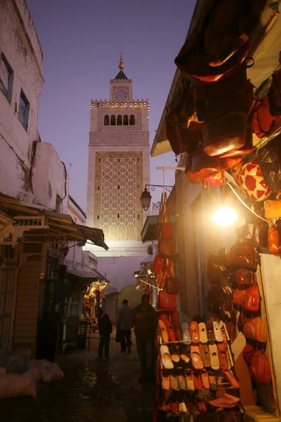 Moschea Zitouna Zaytuna Nella Medina Della Città Vecchia Tunisi Nel — Foto Stock