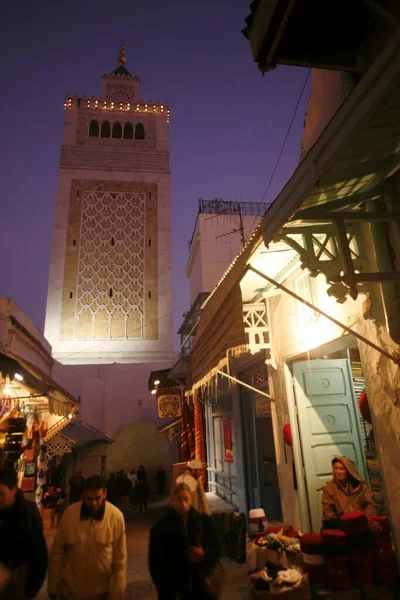 Tunus Kuzeyindeki Medine Deki Zitouna Veya Zaytuna Camii Kuzey Afrika — Stok fotoğraf