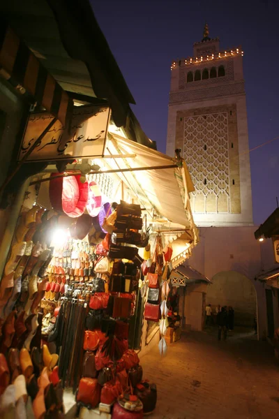 Moschea Zitouna Zaytuna Nella Medina Della Città Vecchia Tunisi Nel — Foto Stock