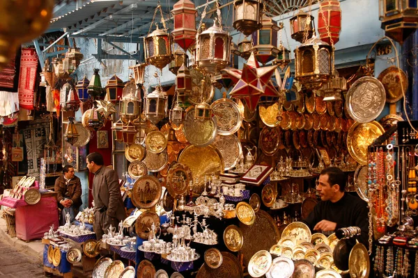 Marktstraße Souq Markt Oder Basar Der Altstadt Von Tunis Norden — Stockfoto