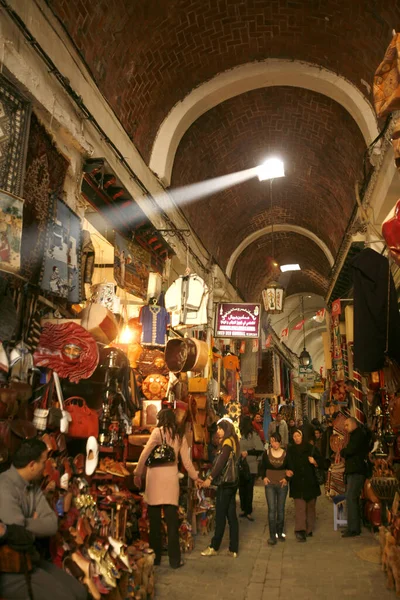 Marketstreet Souq Market Bazaar Old City Tunis North Africa Tunisia — Foto Stock