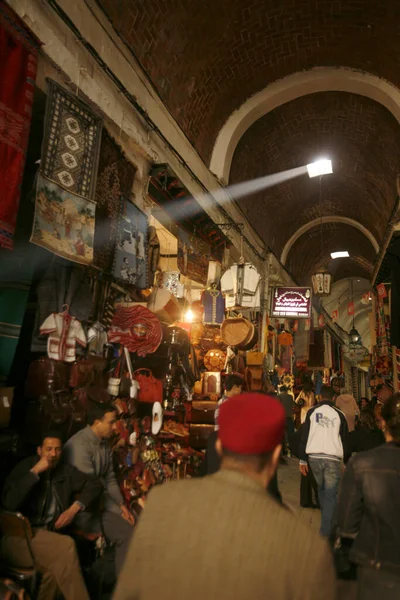 Marketstreet Souq Market Bazaar Old City Tunis North Tunisia North — Fotografia de Stock