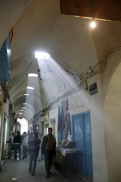 Marketstreet Souq Marknaden Eller Basaren Den Gamla Staden Tunis Norra — Stockfoto