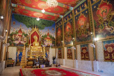 Tayland 'ın Ubon Ratchathani ilindeki Pak Saeng köyündeki Wat Pak Saeng. Tayland, Khemmarat, 26 Kasım 2023