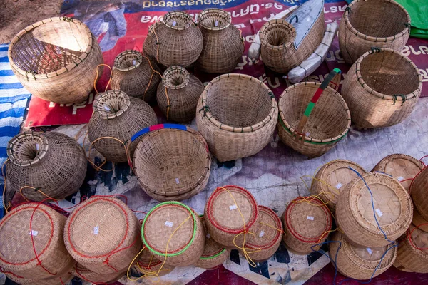 Basketry Lao Saturday Lao Market Town Khong Chiam Province Ubon — Stock Photo, Image