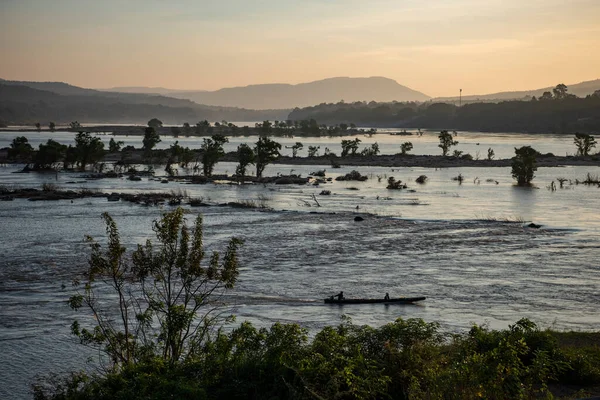 Sunrise Confluence Mekong River Mun River Two Color River Viewpoint — Stock Photo, Image