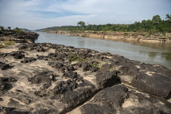 Mekong River Ban Pha Chan Village Province Ubon Ratchathani Thailand — Stock Photo, Image