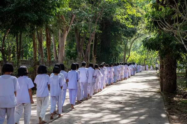 Boeddhistische Ceremonie Wat Phu Pang Village Ban Phaniat Provincie Ubon — Stockfoto