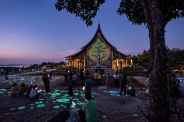 Wat Sirindhorn Wararam Phu Prao Temple near the Town of Khong Chiam in Province of Ubon Ratchathani in Thailand.  Thailand, Ubon Ratchathani, November, 30, 2023 clipart