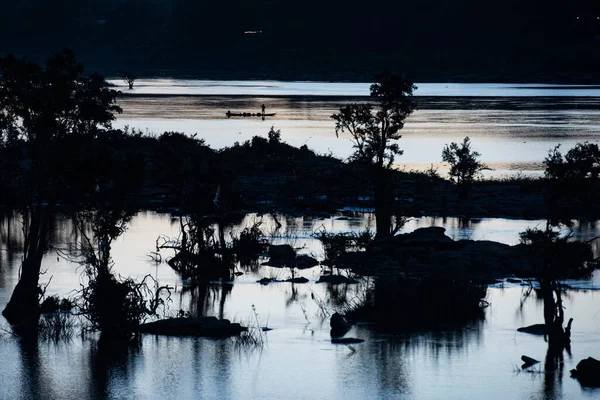 Confluence Mekong River Mun River Two Color River Viewpoint Town — Stock Photo, Image