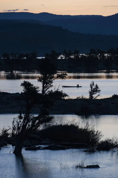 Confluence Mekong River Mun River Two Color River Viewpoint Town — Stock Photo, Image