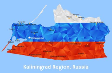 Kaliningrad bölgesi, Rusya vektör geometrik poligonal Haritası