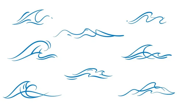 Sadece şafak vakti okyanus dalgaları. — Stok Vektör