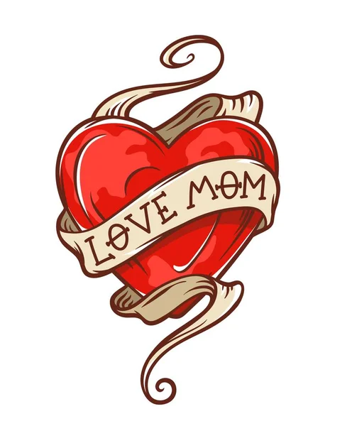 Love mom tattoo — Stock Vector