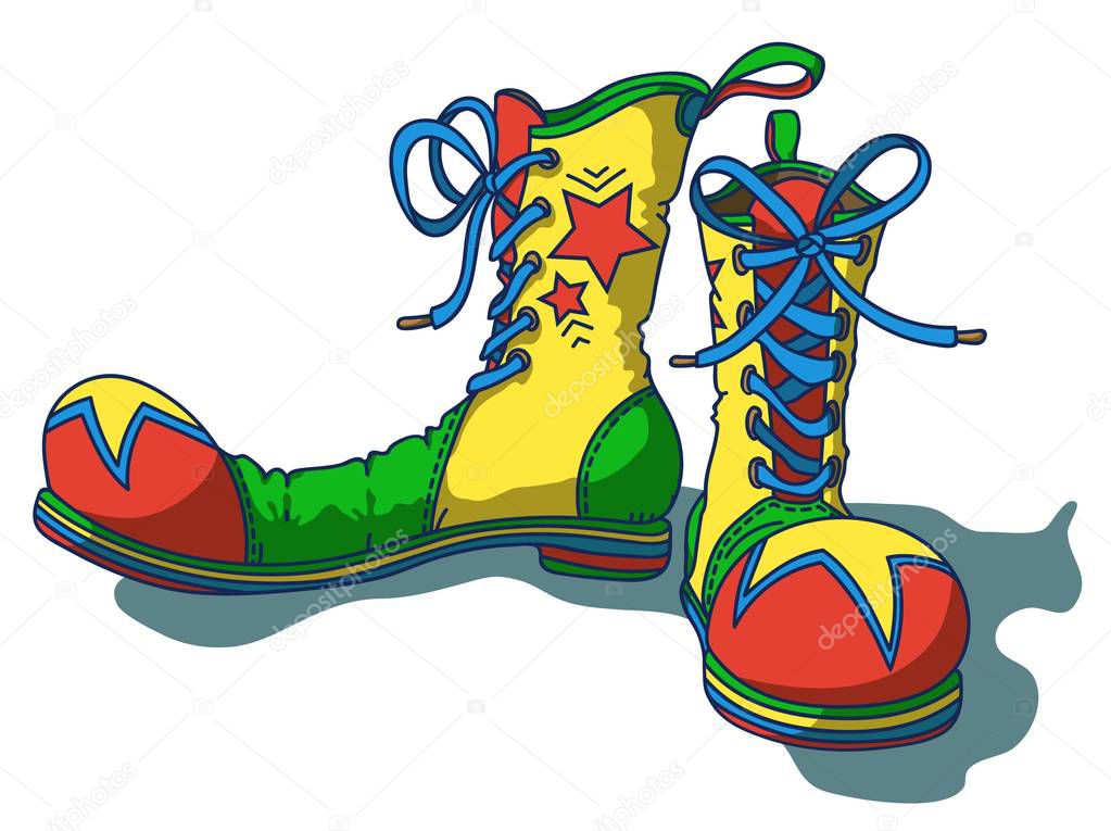 Clowns Shoes, cartoon vector illustration