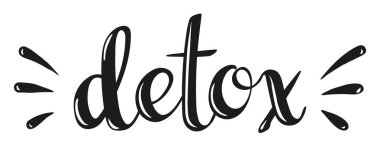 El yazısı harf kelime Detoks, vektör illüstrasyon