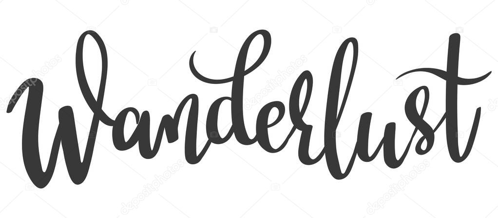 hand lettering vector word Wanderlust