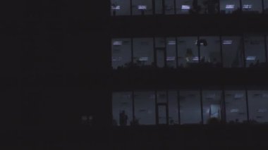 Gökdelen. Office windows panorama gece.