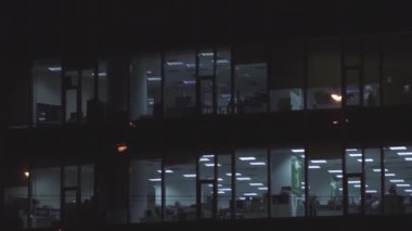 Gökdelen. Office windows panorama gece.