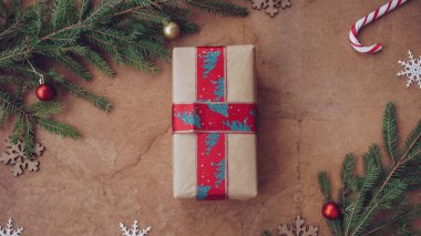 neşeli Noel arka plan Üstten Görünüm 