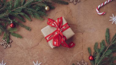 neşeli Noel arka plan Üstten Görünüm 