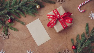 neşeli Noel arka plan Üstten Görünüm 