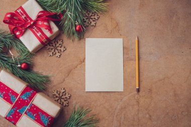 neşeli Noel tebrik kartı ve dekorasyon 