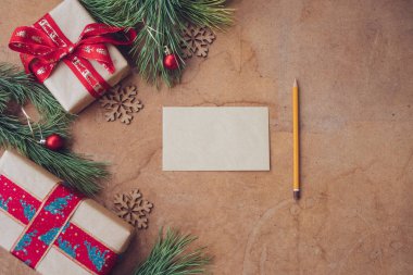 neşeli Noel tebrik kartı ve dekorasyon 