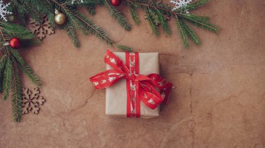 neşeli Noel arka plan Üstten Görünüm 