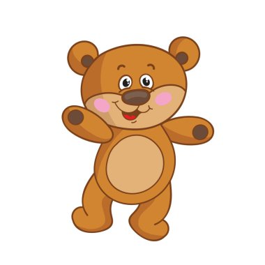 Beyaz bir arka plan üzerinde vektör ayı yavrusu.