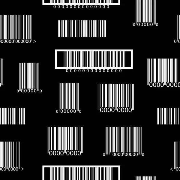 Naadloze zwart-wit patroon met barcodes — Stockvector