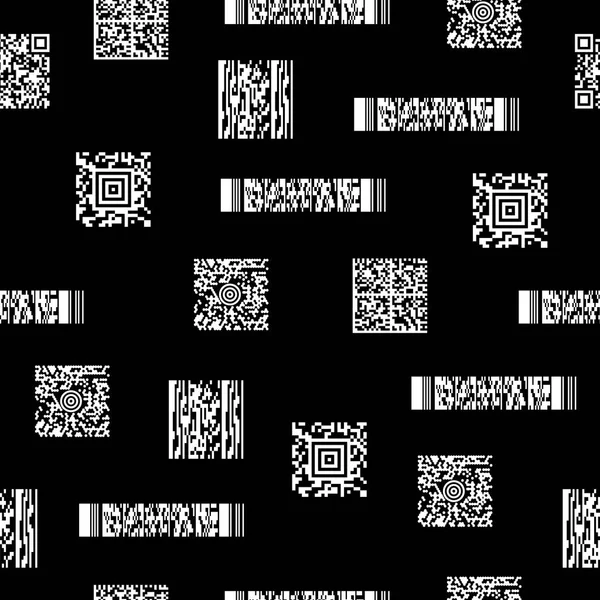 Modèle noir et blanc sans couture avec codes à barres — Image vectorielle